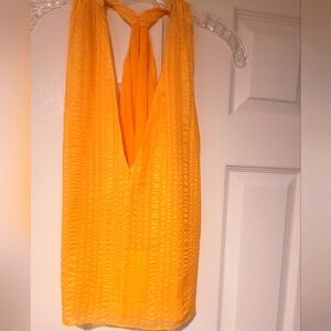 Frame Vibrant Orange Halter Top (New)